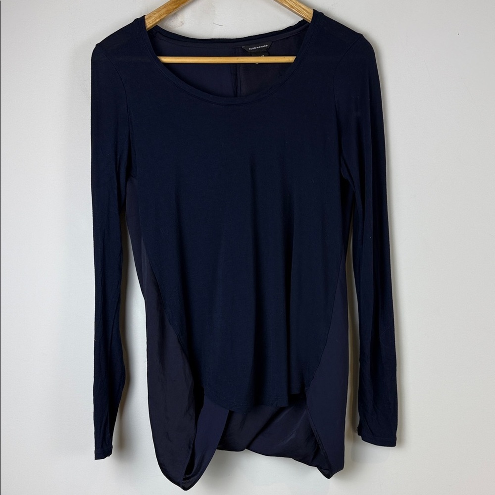 Club Monaco Elegant Navy Long Sleeve Women's Top